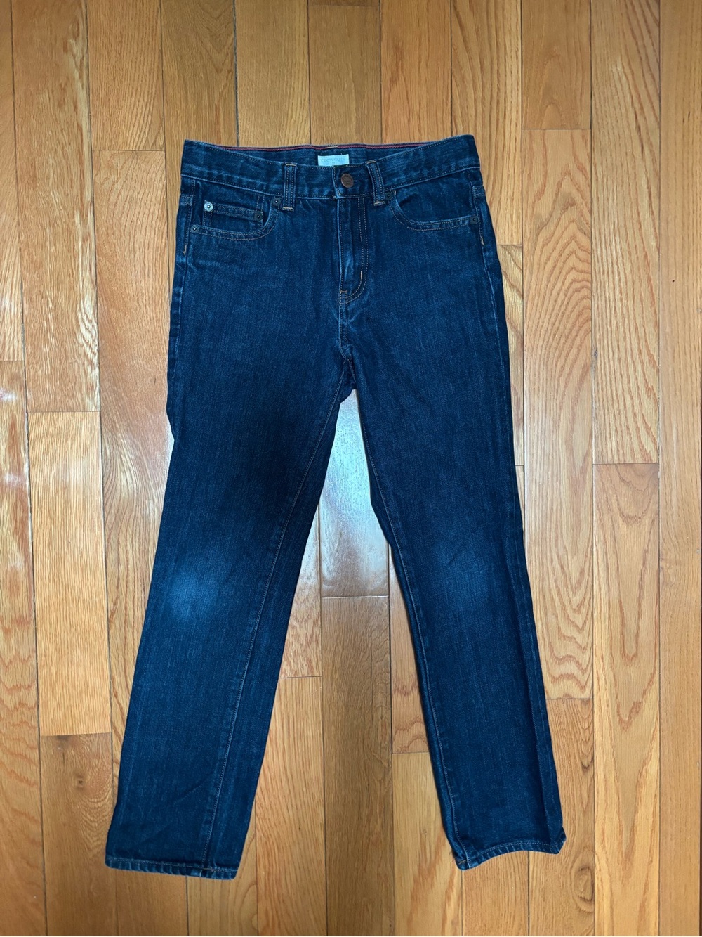 Crewcuts Dark Blue Denim Jeans with Red Topstitching